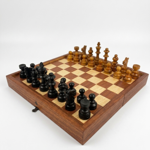 Caja-Tablero de ajedrez en madera