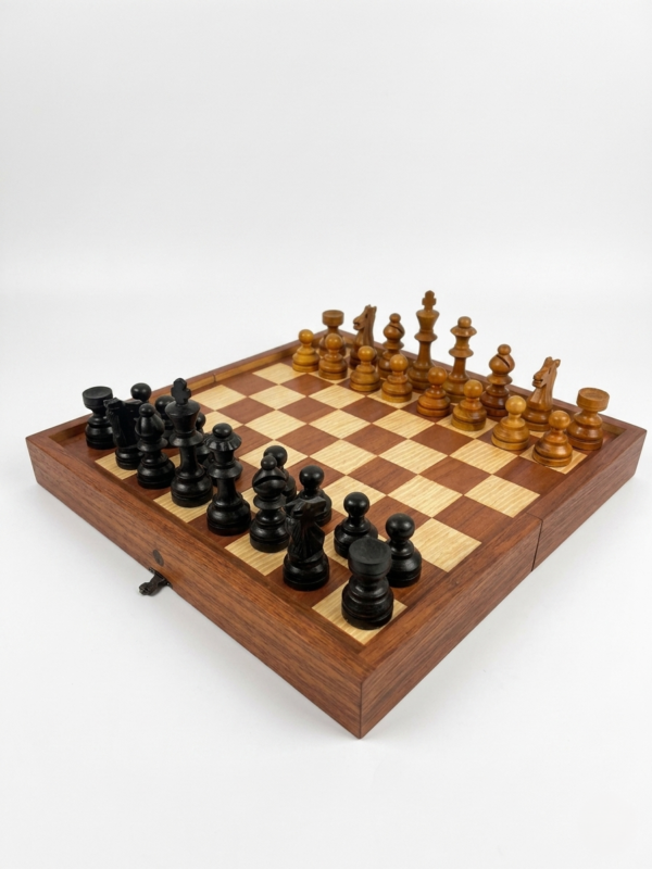 Caja-Tablero de ajedrez en madera